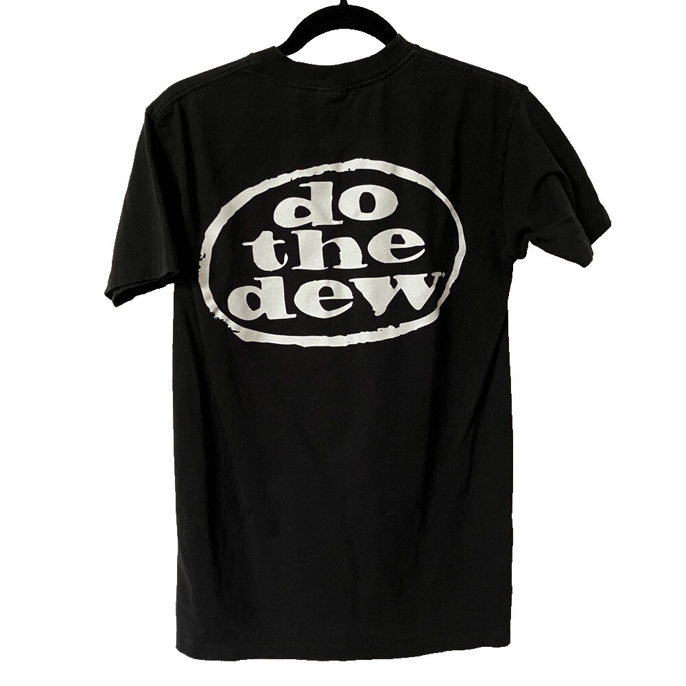 Vintage Mountain Dew T-shirt Mens S/M Do the Dew Black Graphic Single Stitch